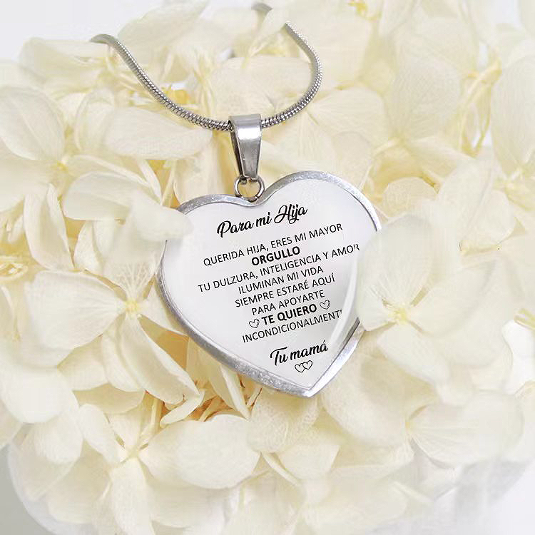 Collar Corazón Con Dedicatoria Para Hija