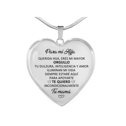 Collar Corazón con Dedicatoria para Hija (LIQUIDACIÓN)