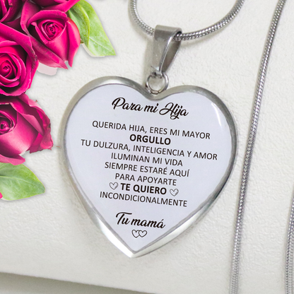 Collar Corazón Con Dedicatoria Para Hija