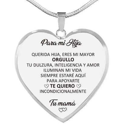 Collar Corazón Con Dedicatoria Para Hija