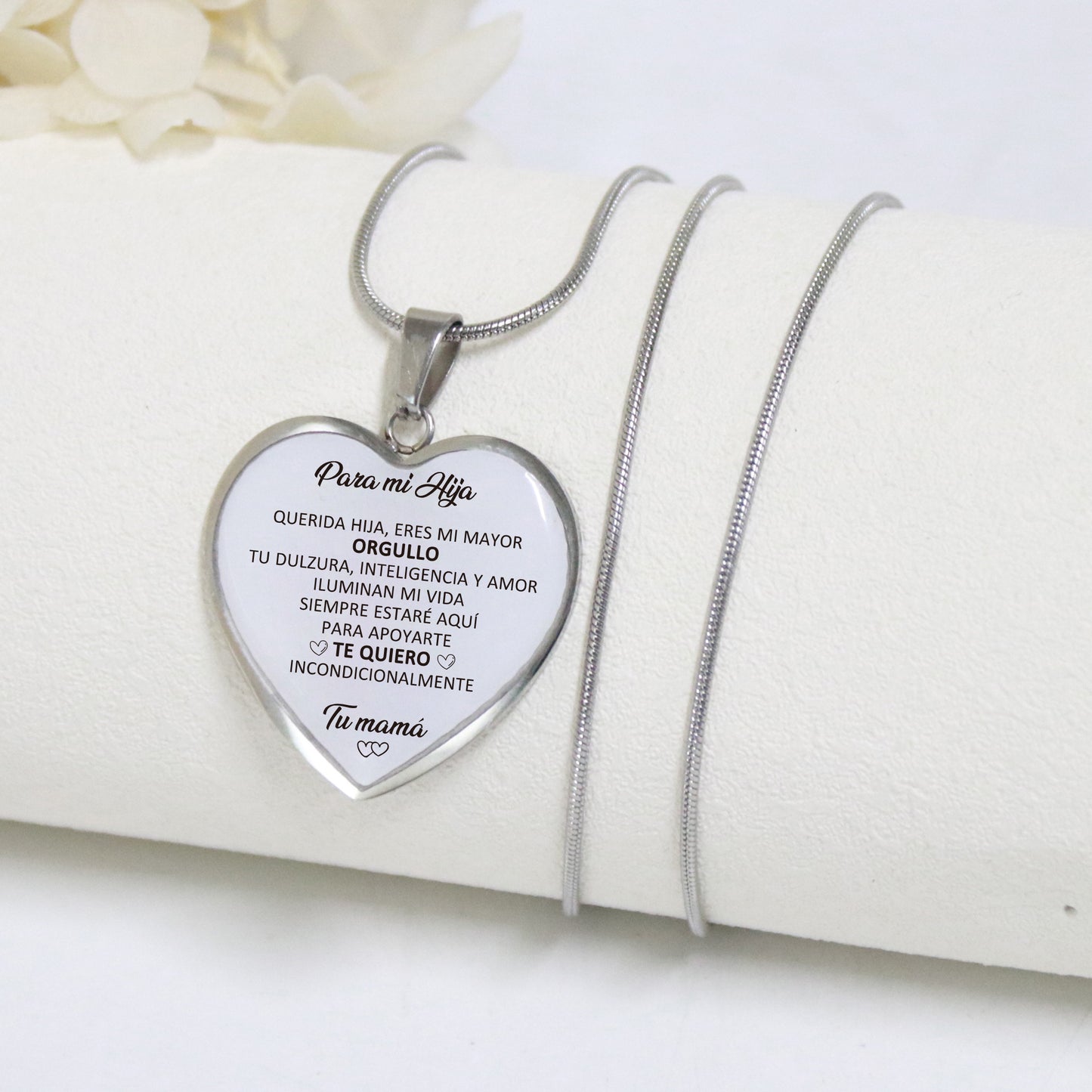 Collar Corazón con Dedicatoria para Hija (LIQUIDACIÓN)