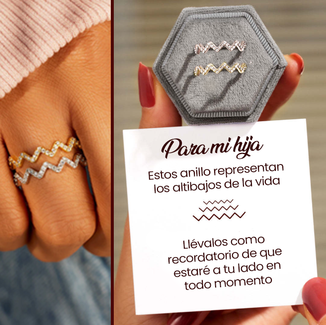 Anillos Altibajos "Para mi hija" - Pack de 2